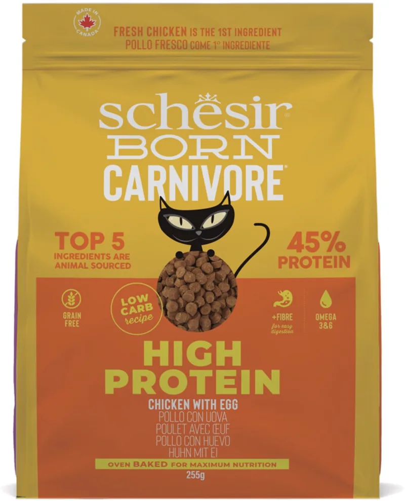 Born Carnivore Kattenvoer Chicken & Egg - 8 x 255 gr - Voordeelverpakking von Schesir – Produktfoto