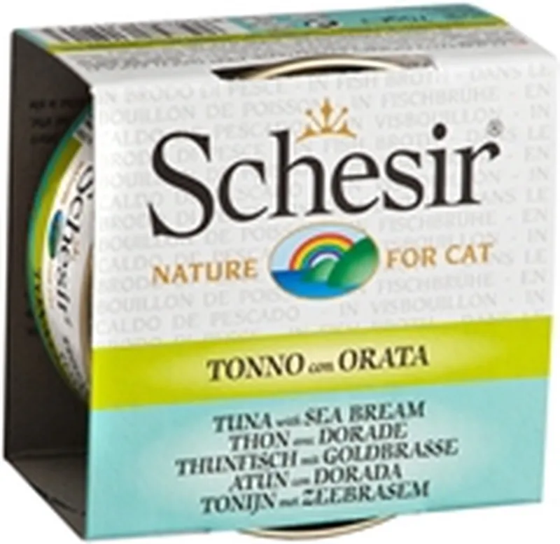 Bouillon Tonijn /Dorade - Kattenvoer - 14 x70 g von Schesir – Produktfoto