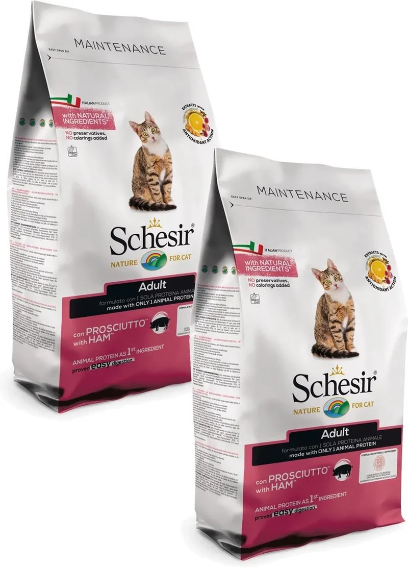 Cat Dry Adult Ham - Kattenvoer - 2 x 1.5 kg Monoprotein by Schesir – product photo