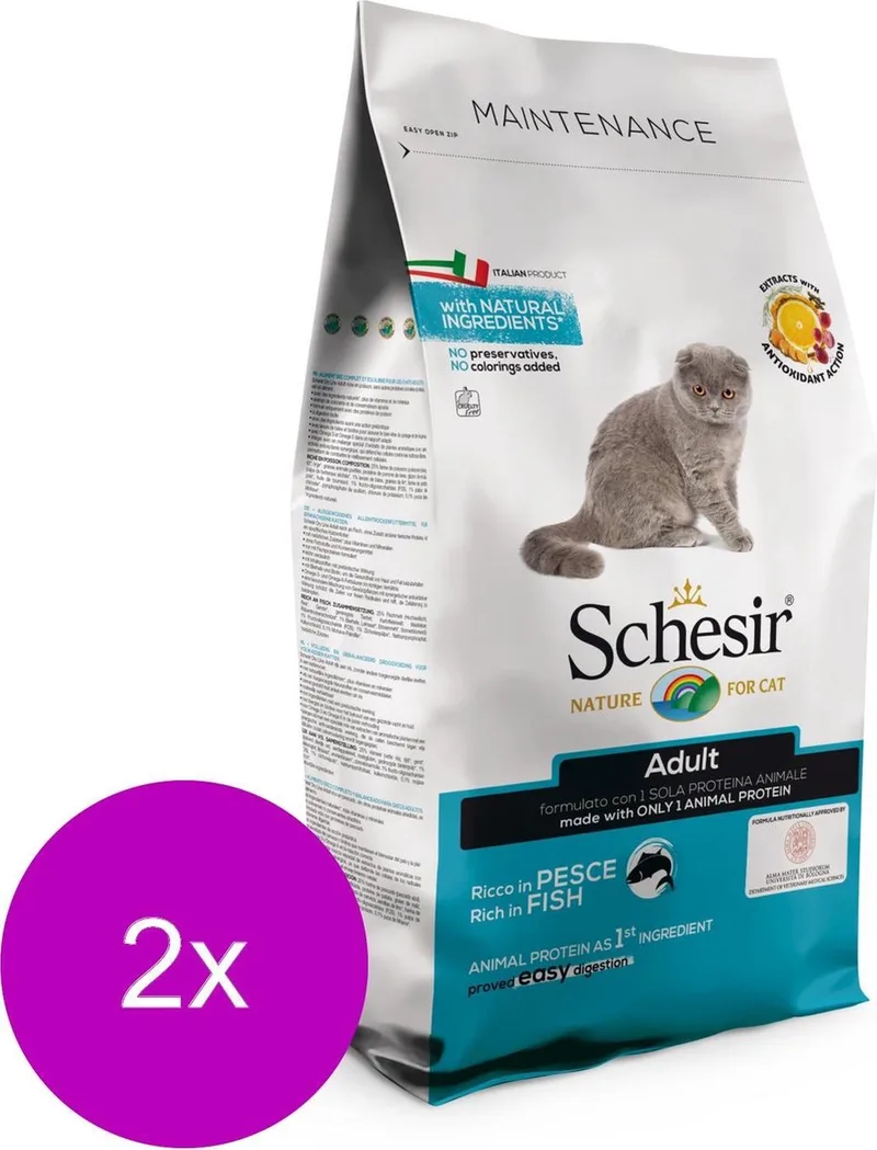 Cat Dry Maintenance Vis - Kattenvoer - 2 x 1.5 kg von Schesir – Produktfoto