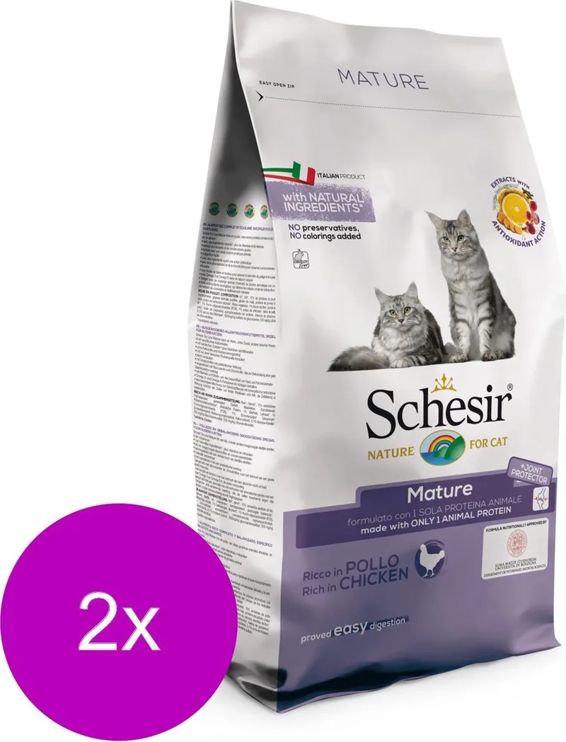 Cat Dry Senior Kip - Kattenvoer - 2 x 1.5 kg by Schesir – product photo