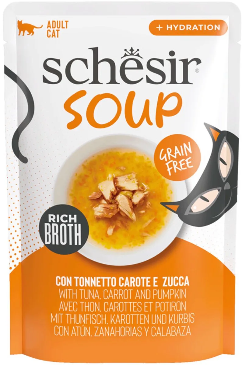 Complementary in Soep Kattenvoer Nat Tonijn & Pompoen - 12 x 40 gr - Voordeelverpakking by Schesir – product photo