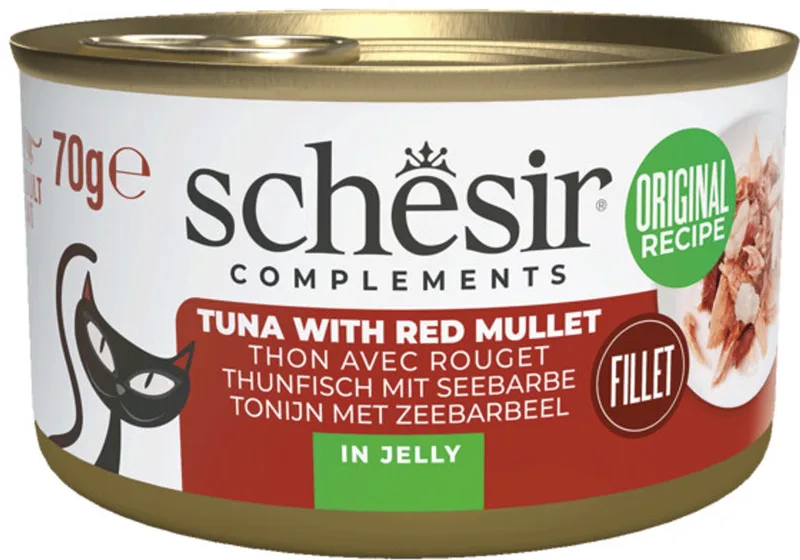 Complementary Kattenvoer Tonijn & Rode Mul in Gelei - 12 x 70 gr - Voordeelverpakking von Schesir – Produktfoto