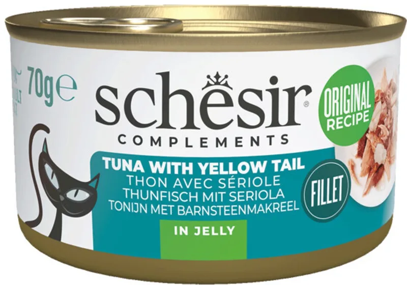 Complementary Kattenvoer Tonijn & Yellow Tail in Gelei - 12 x 70 gr - Voordeelverpakking by Schesir – product photo