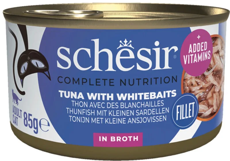 Complete & Balanced Kattenvoer Tonijn en Witvis in Boullion - 12 x 85 gr - Voordeelverpakking de Schesir – photo produit