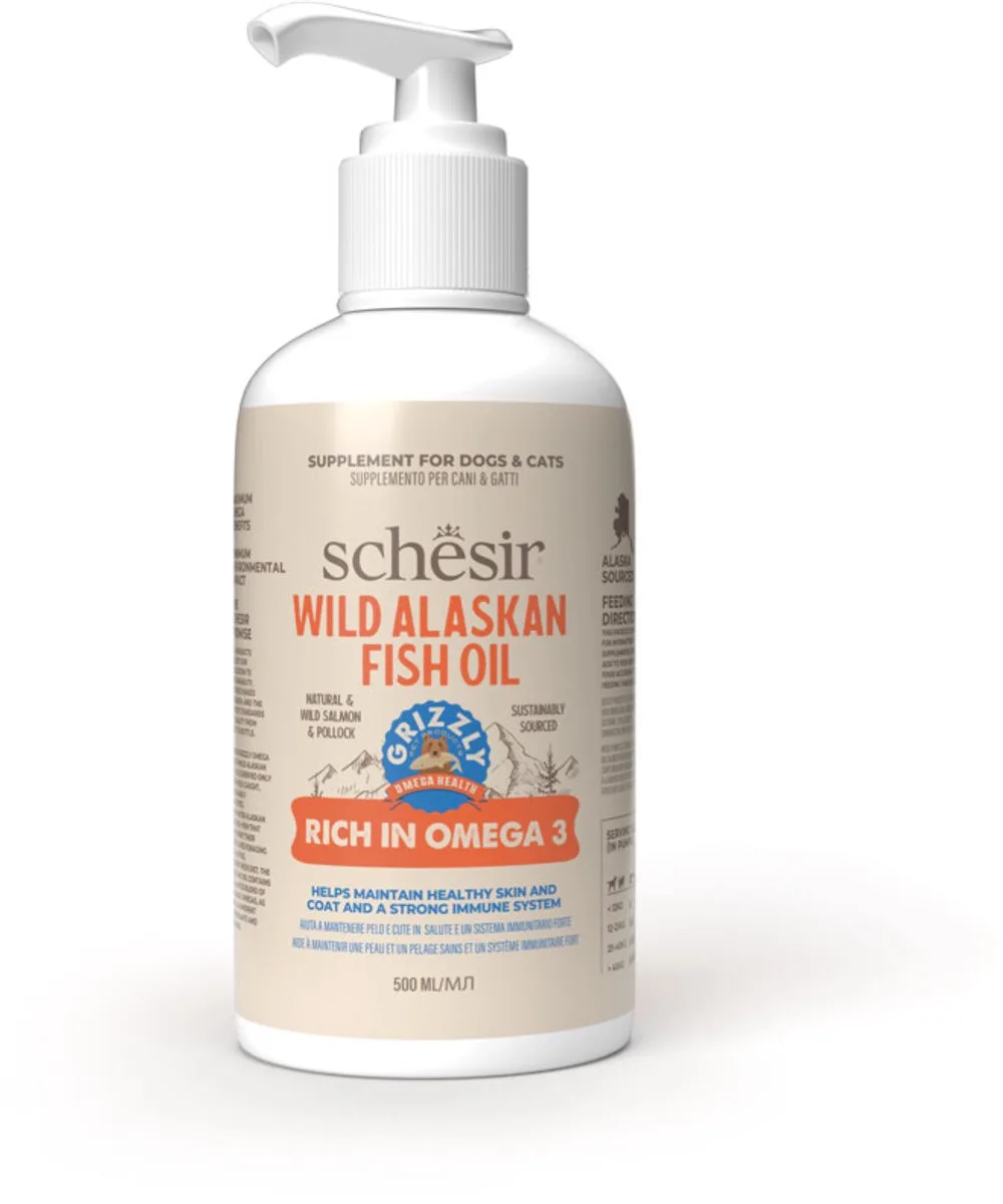 Grizzly Wild Alaskan Fish Oil 500 ml - Hond fra Schesir – produktbillede