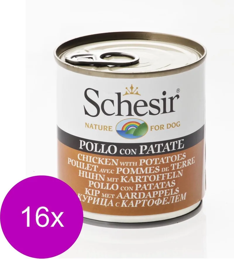 Hond Blik Gelei 285 g - Hondenvoer - 16 x Kip&Aardappel by Schesir – product photo