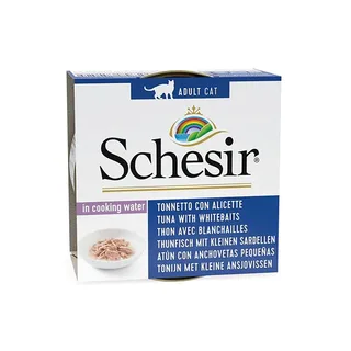 In Gekookt Water Tonijn Met Natte Kattenvoer Met Witte Vis 85g by Schesir – product photo 1 of 2