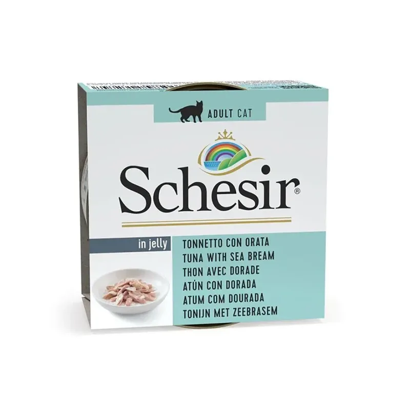 In Gelei Tonijn Met Zeebrasem Natvoer Voor Katten 85g by Schesir – product photo