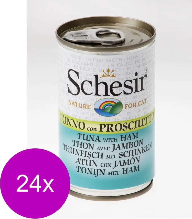 Kat Blik Gelei 140 g - Kattenvoer - 24 x Tonijn&Ham de Schesir – photo produit