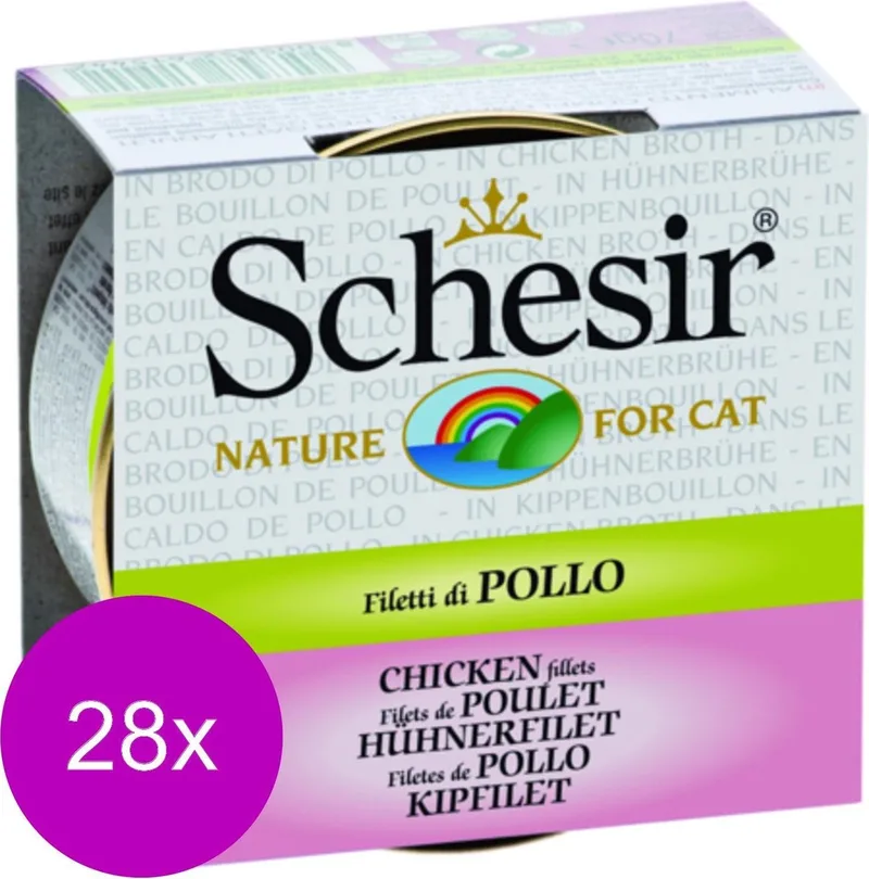 Kat Bouillon 70 g - Kattenvoer - 28 x Kip Blik de Schesir – photo produit