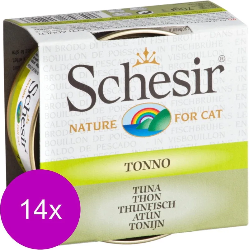 Kat Bouillon Tonijn - Kattenvoer - 14 x 70 g von Schesir – Produktfoto