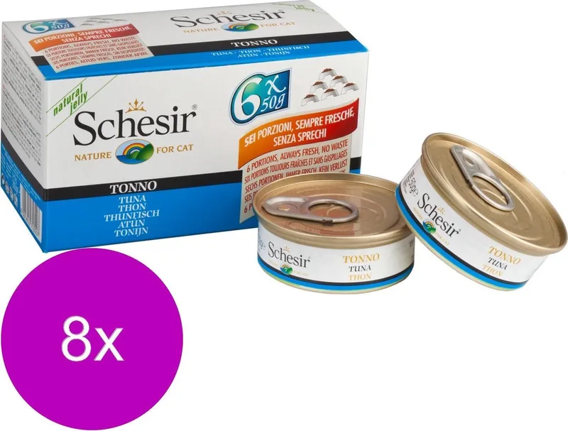 Kat Mp Blik Gelei 6x50 g - Kattenvoer - 8 x Tonijn by Schesir – product photo