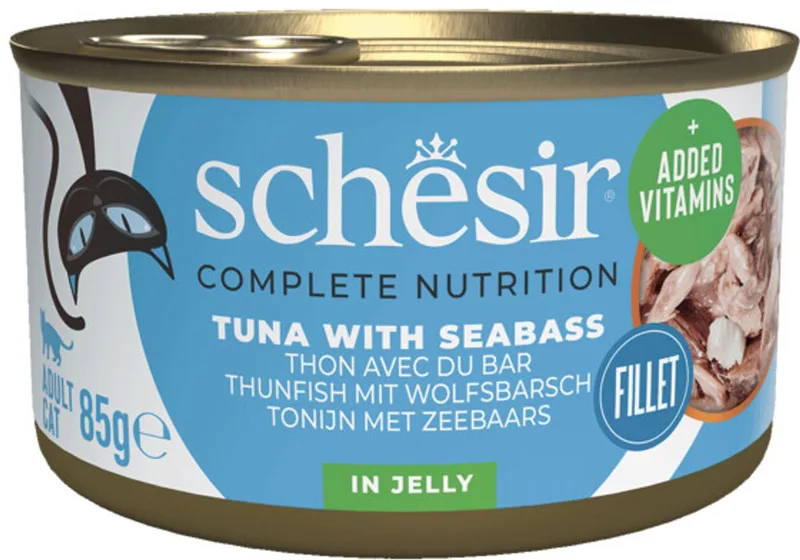 Katten Natvoer Blik Tonijn en Zeebaars - 12 x 85 gr - Voordeelverpakking by Schesir – product photo