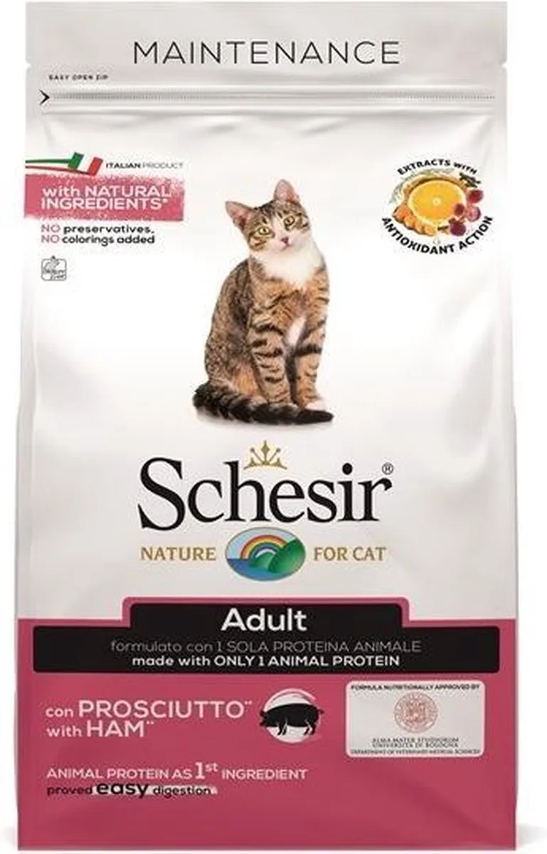 Kattenvoer - droogvoer voor katten - ADULT HAM - 1,5kg de Schesir – photo produit