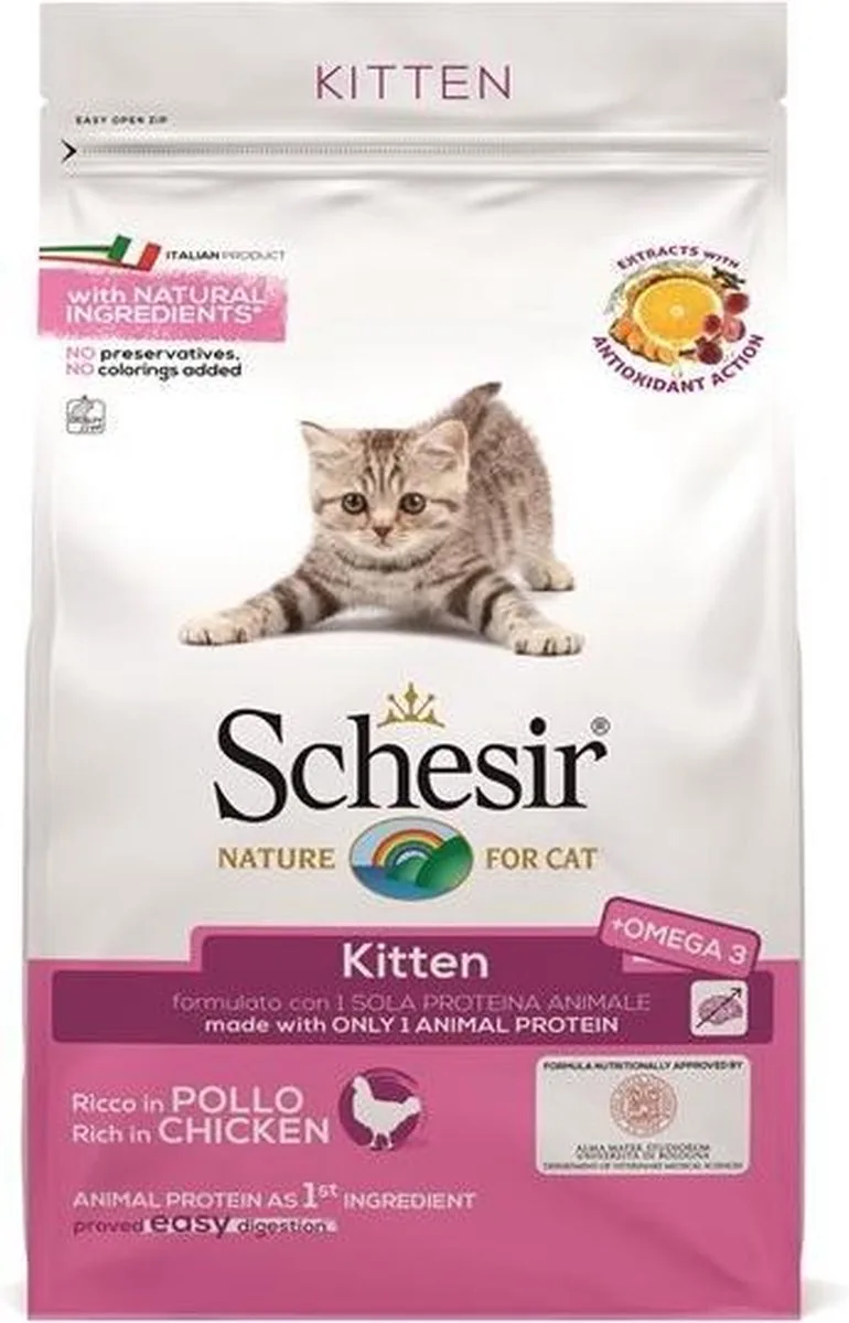 Kattenvoer - droogvoer voor katten - voor KITTENS - Kip -1,5kg fra Schesir – produktbillede