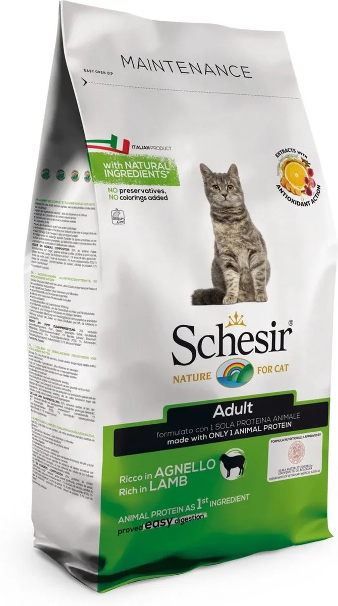 Kattenvoer Dry Maintenance Lam 400 gr von Schesir – Produktfoto