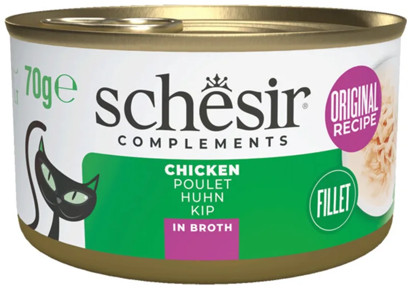Kattenvoer Kipfilet in Bouillon - 12 x 70 gr - Voordeelverpakking de Schesir – photo produit