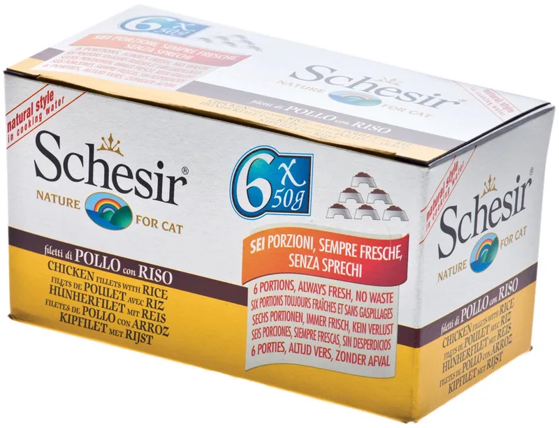 Kattenvoer Kipfilet - Rijst 6 x 50 gr de Schesir – photo produit