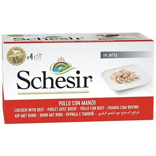 Poulet Avec Gelée De Boeuf 4x85g Nourriture Humide Pour Chiens de Schesir – photo produit 1 sur 2