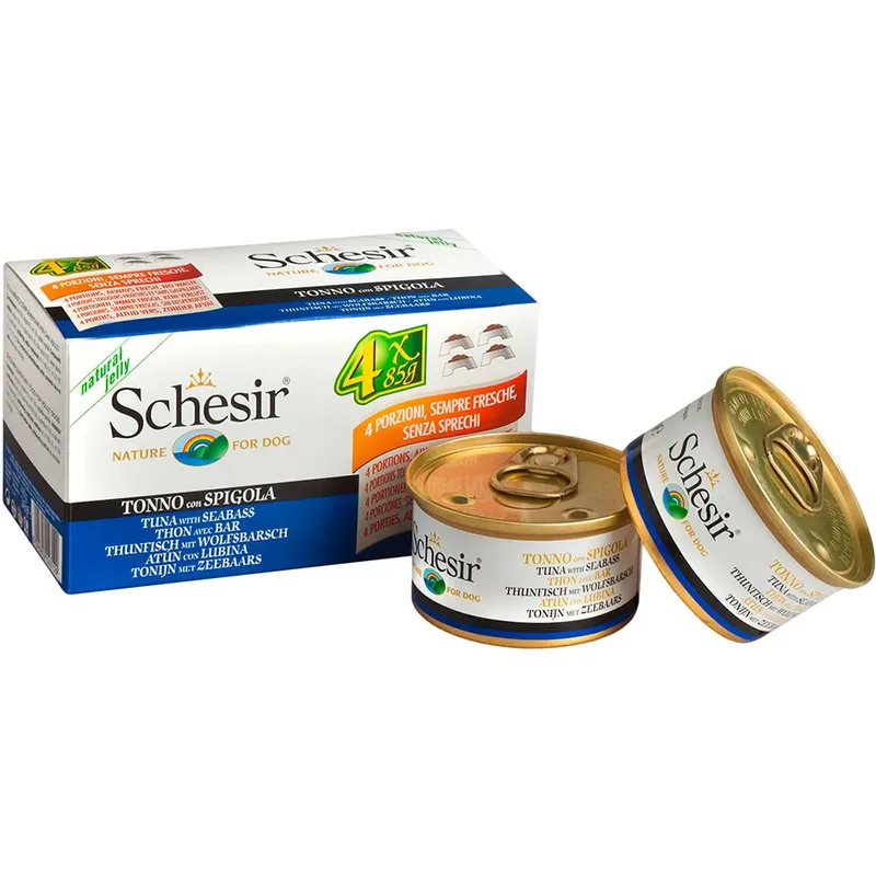 Poulet Avec Bar Humide Nourriture Pour Chiens 4x85g de Schesir – photo produit