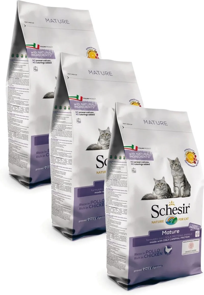 Mature Chicken - Kat - Volledig droogvoer - 3 x 400 gr de Schesir – photo produit