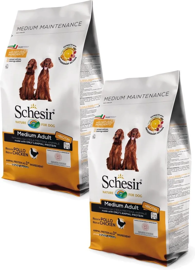 Medium Adult Chicken - Hond - Droogvoer - 2 x 3 kg fra Schesir – produktbillede