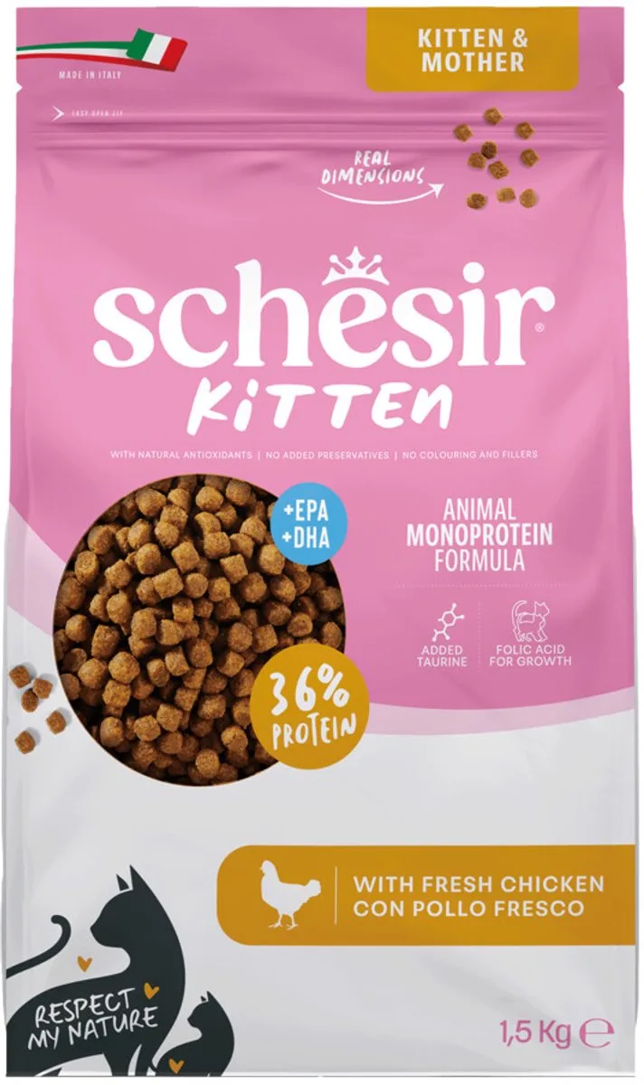 Monoprotein Kattenvoer Kitten Droog Kip - 1,5 kg von Schesir – Produktfoto