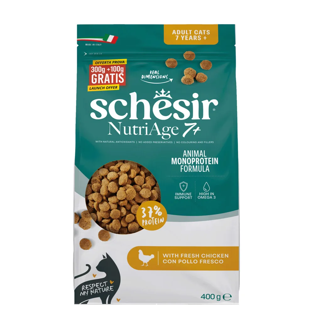 Monoproteïne Promo Kattenvoer Droog Nutriage 7+ Kip 400 gr by Schesir – product photo