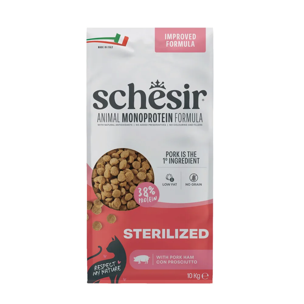 Monoproteïne Promo Kattenvoer Droog Sterilized Ham 10 kg by Schesir – product photo