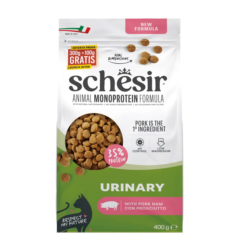 Monoproteïne Promo Kattenvoer Droog Urinary Ham 400 gr van Schesir – productfoto