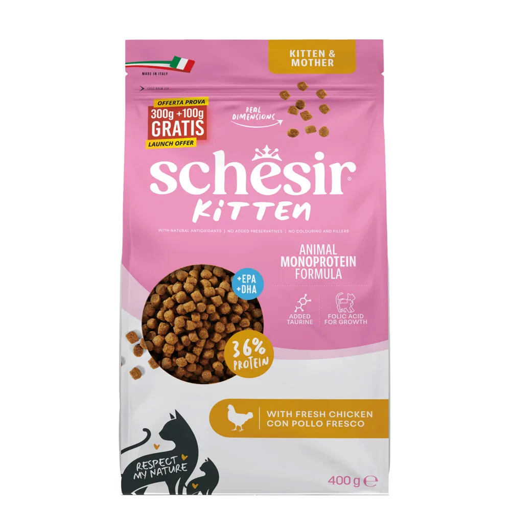 8x Schesir Monoproteïne Promo Kattenvoer Kitten Droog Kip 400 gr by Schesir – product photo