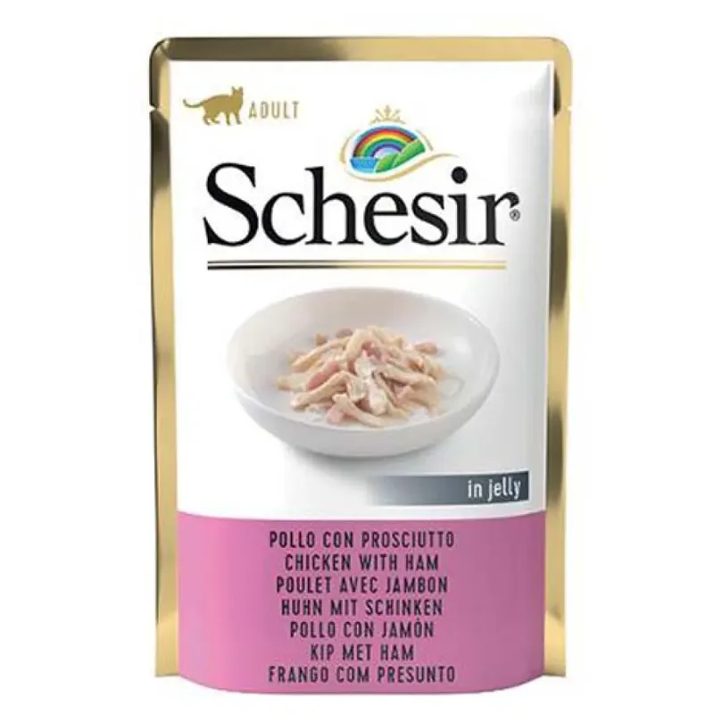 Natte Kattenvoeding Met Kip-en Hamfilets 70g by Schesir – product photo