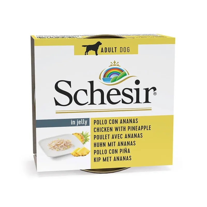 Pâtée Pour Chien Au Poulet Avec Gelée D´ananas 150g de Schesir – photo produit 1 sur 2