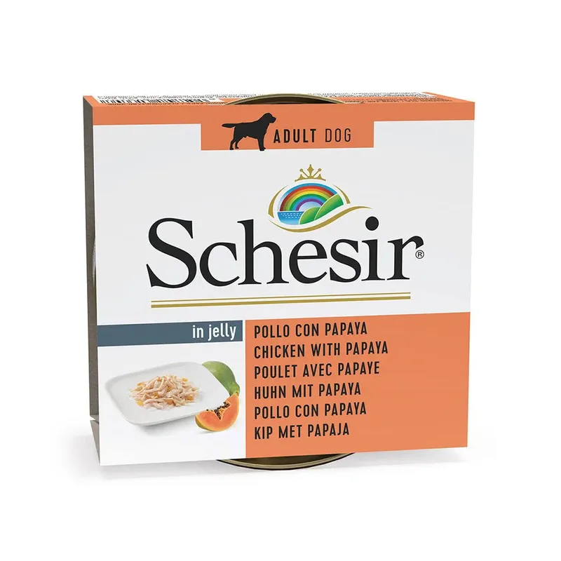 Nassfutter Für Hunde Mit Huhn Und Papayagelee 150g von Schesir – Produktfoto 1 von 2