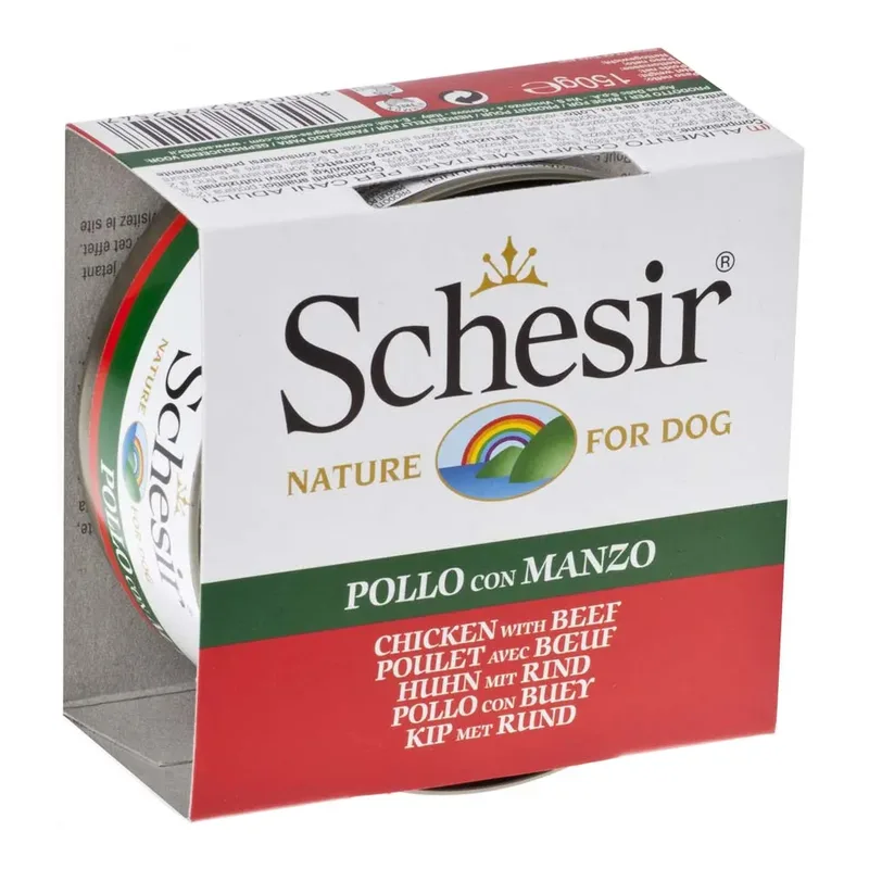 Natvoer Voor Honden Met Kip-en Runderfilet 150g by Schesir – product photo