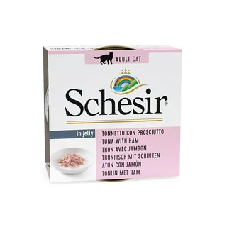 Natvoer Voor Katten Met Tonijn En Ham In Gelei 85g by Schesir – product photo 1 of 2