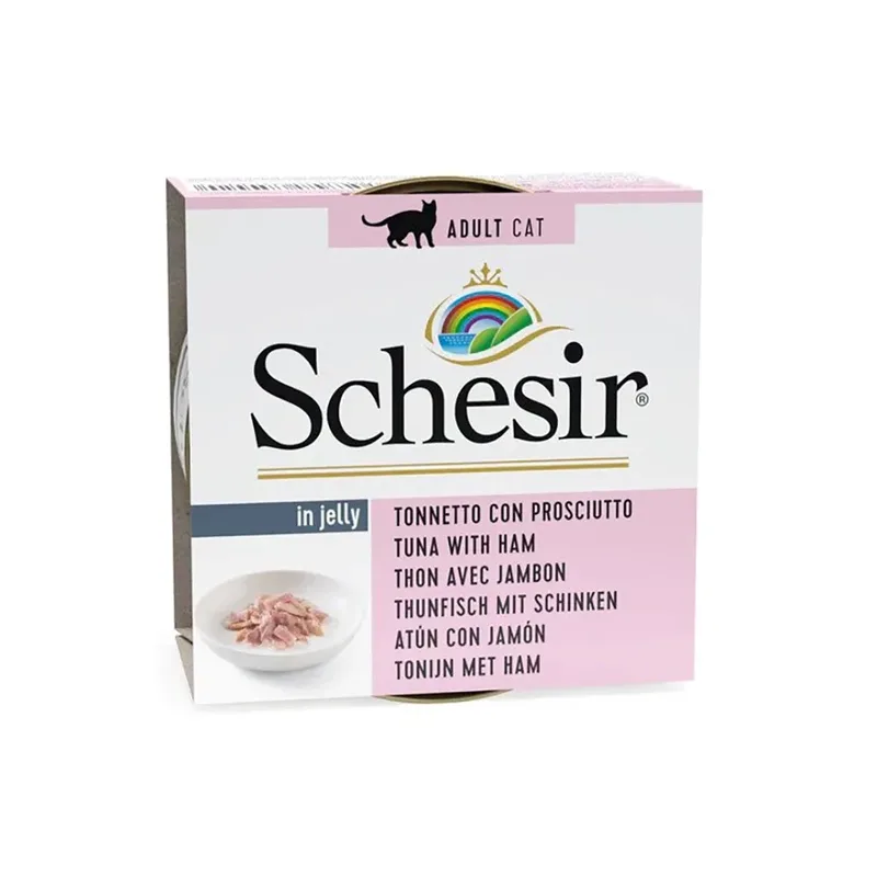Natvoer Voor Katten Met Tonijn En Ham In Gelei 85g by Schesir – product photo 1 of 2