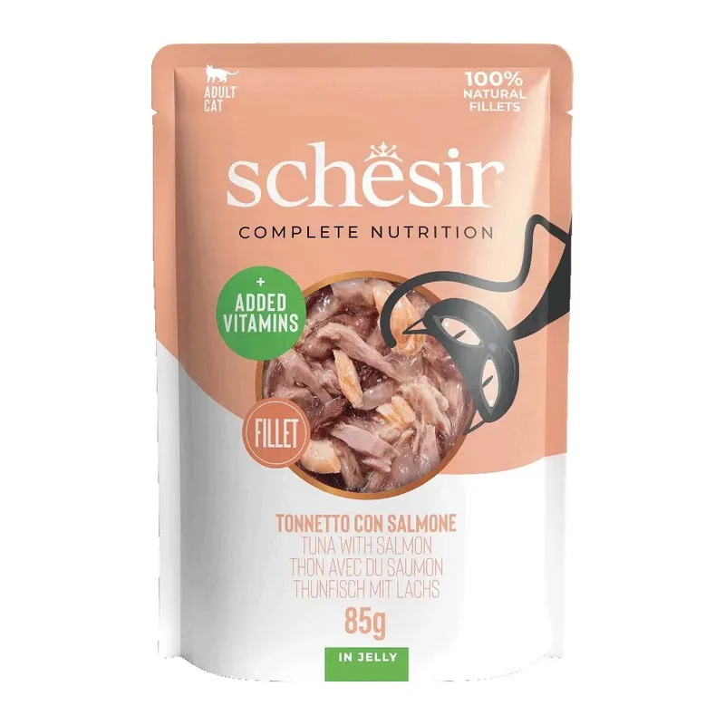 Natvoer Voor Katten Met Tonijn En Zalm 85g by Schesir – product photo