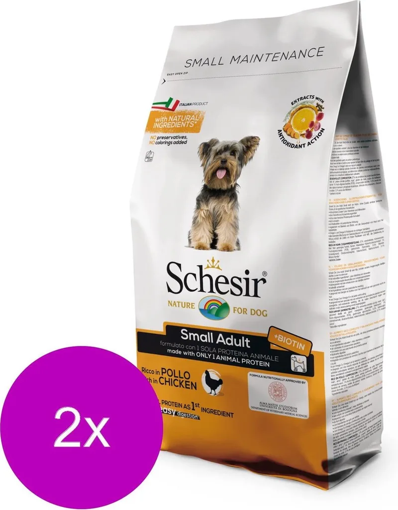 Small Adult Chicken - Hond - Droogvoer - 2 x 800 gr de Schesir – photo produit