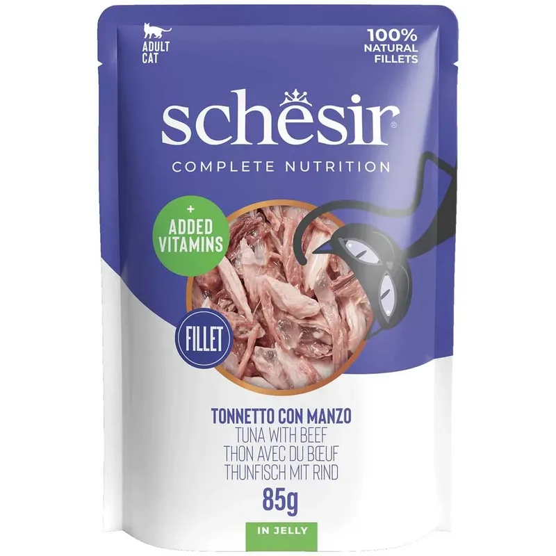 Thon Au Bœuf Sachet Nourriture Humide Pour Chat 85g de Schesir – photo produit