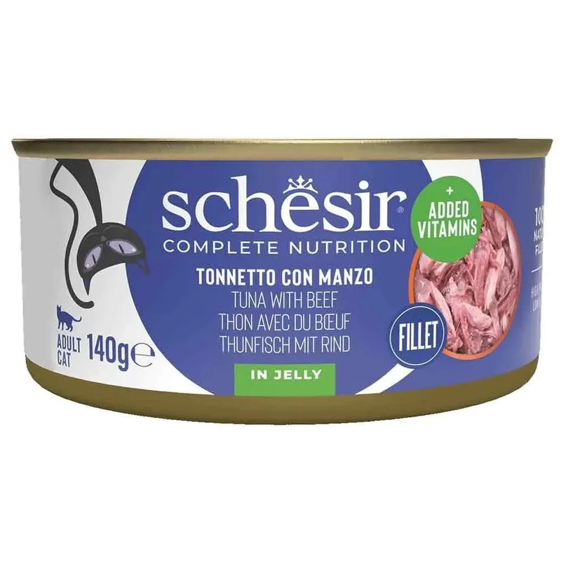 Tonijn Rundvlees Filet Nat Kattenvoer 140g de Schesir – photo produit