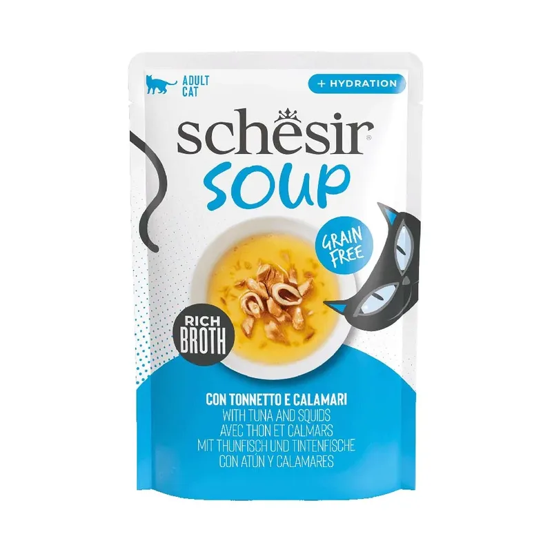 Soupe De Thon Aux Calamars Nourriture Humide Pour Chats 40g de Schesir – photo produit