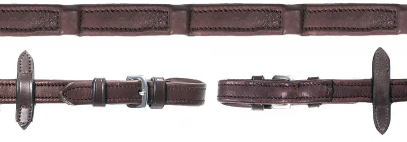 Durasoft Reins Wide (18 mm) Full Bruin/Zilver by Schockemöhle in Black, Silver – product photo