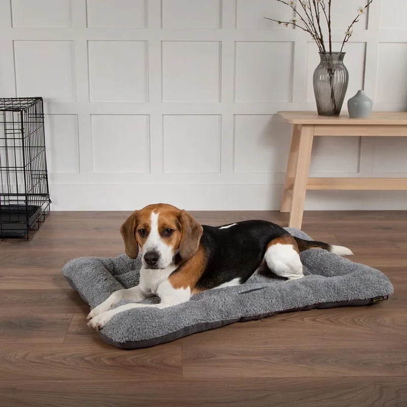 Cosy benchkussen - Zacht Hondenkussen - Anti-Slip - Imitatie su�de - XS - 60 x 45 cm de Scruffs en Gris – photo produit