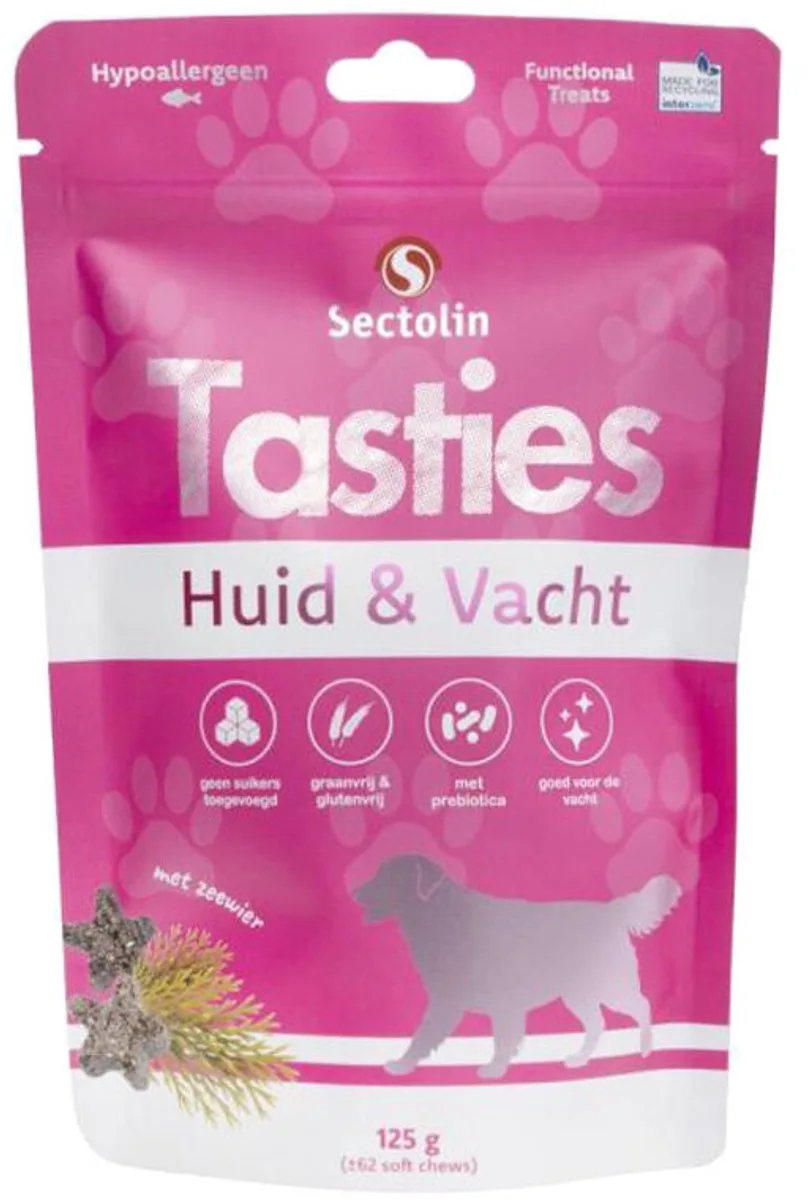 Tasties Huid & Vacht Hond - 125 g de Sectolin – photo produit