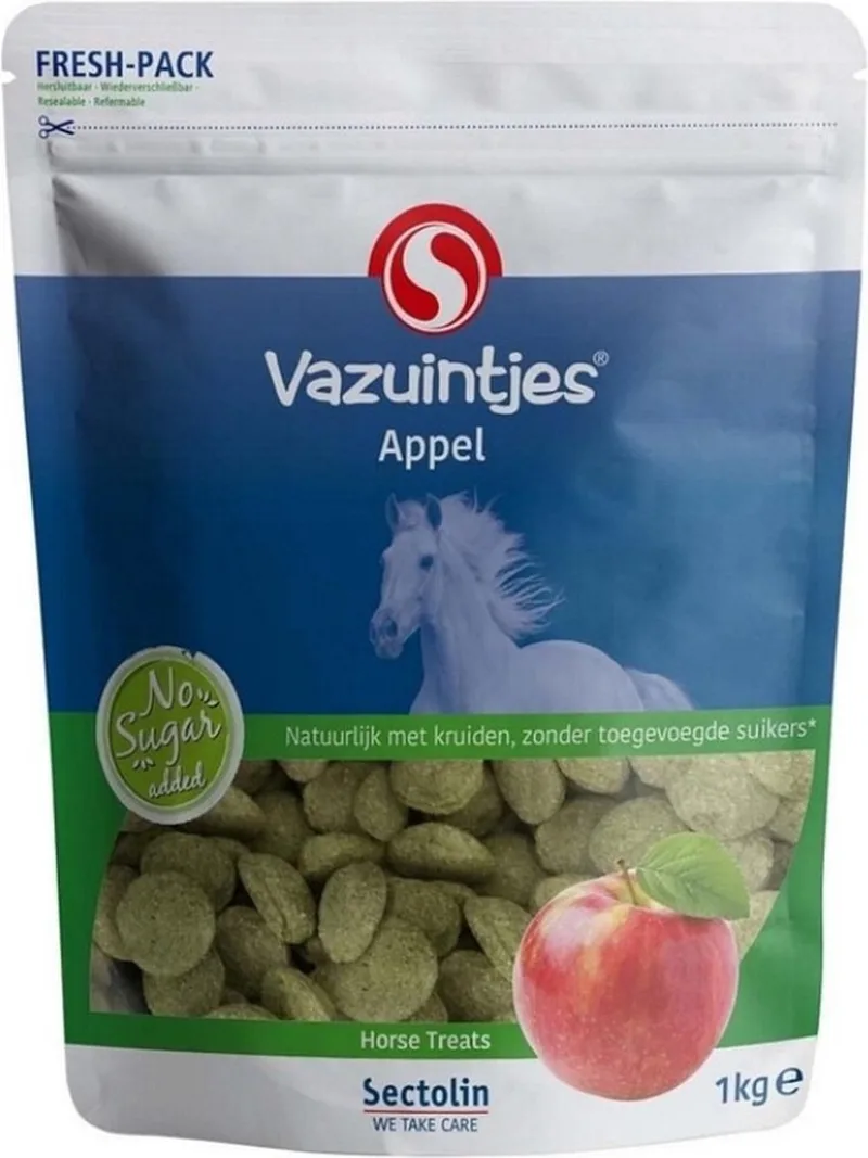 Vazuintjes Paardensnoepjes - 1kg - Appel smaak von Sectolin – Produktfoto