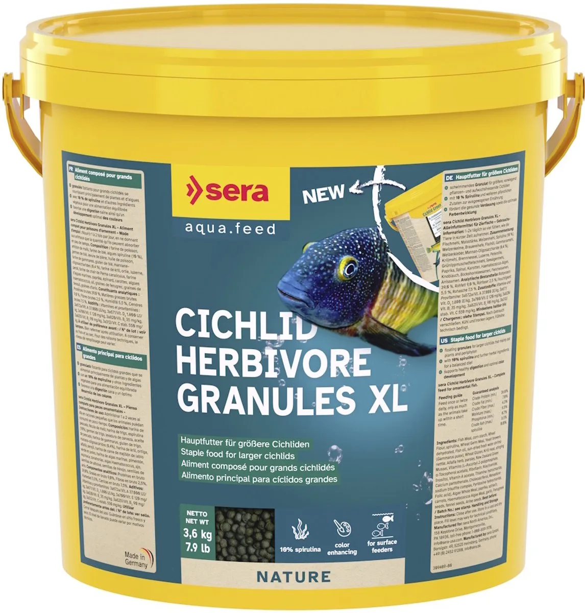 Cichlid Herbivore Granules XL 10.000ML fra Sera – produktbillede