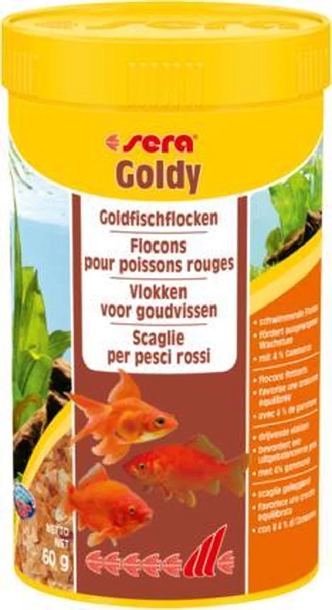 Goldy 250 ml voor koudwatervissen van Sera – productfoto