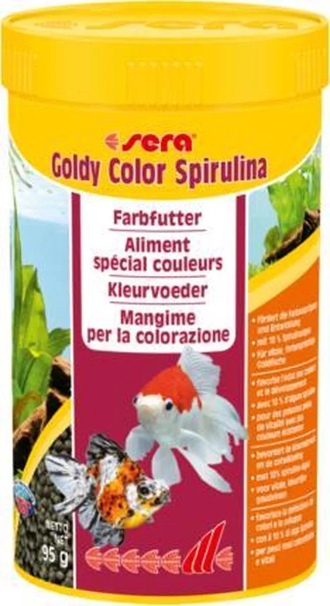 Goldy 250ml spirulina kleurvoer voor koudwatervissen van Sera – productfoto